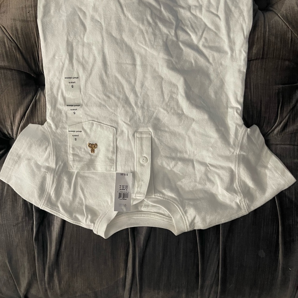White Polo Shirt with Embroidered Logo